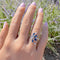 Bague 52 Bague fleur Saphirs et Diamants Or blanc 18 K 58 Facettes AA 1737