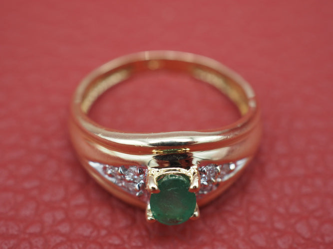 Bague 49 Bague jonc or 750 emeraude 58 Facettes