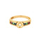 Bague 49 Bague or jaune centré d'un diamants, épaulée rubis, saphir, émeraude 58 Facettes SMA0110