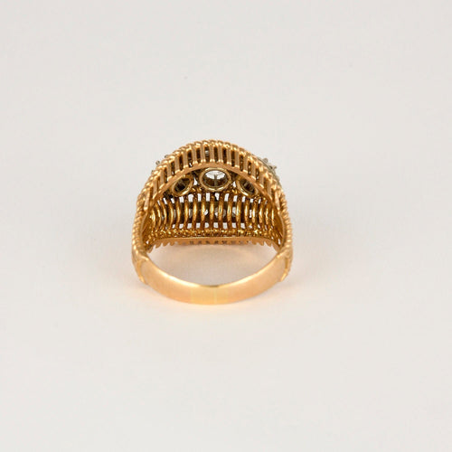 Bague 60 Bague Art Déco or rose 3 diamants 58 Facettes M8908