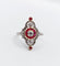 Bague 51 Bague marquise Art déco en platine, diamants taille ancienne et rubis synthétiques 58 Facettes A06548