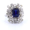 Bague Bague en or blanc 18 carats avec saphir et diamants 58 Facettes