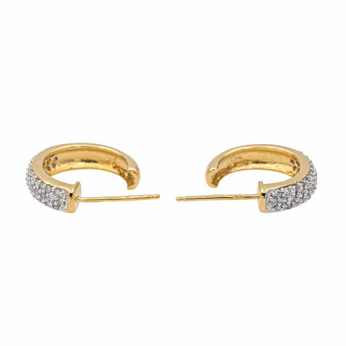 Boucles d'oreilles Boucles d'oreilles Demi créoles Or jaune, Or blanc Diamant 58 Facettes 3855444CN