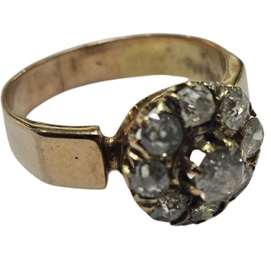Bague 49 Bague espagnole du XIXe siècle sertie d'un diamant taille ancienne (0,72 carat au total), en or jaune 18 carats. 58 Facettes Q405B