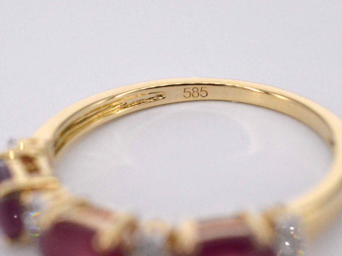Bague Bague en or avec diamants et rubis 58 Facettes 2125
