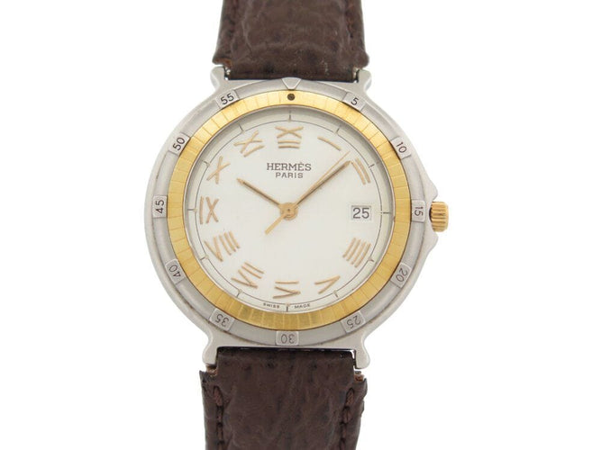 Montre vintage montre HERMES captain nemo quartz 32 mm en or & acier 58 Facettes 266233