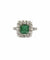 Bague 55 Bague ancienne or blanc émeraude diamants 58 Facettes