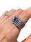 Bague 54 Bague Tank en or blanc saphir et diamants 58 Facettes