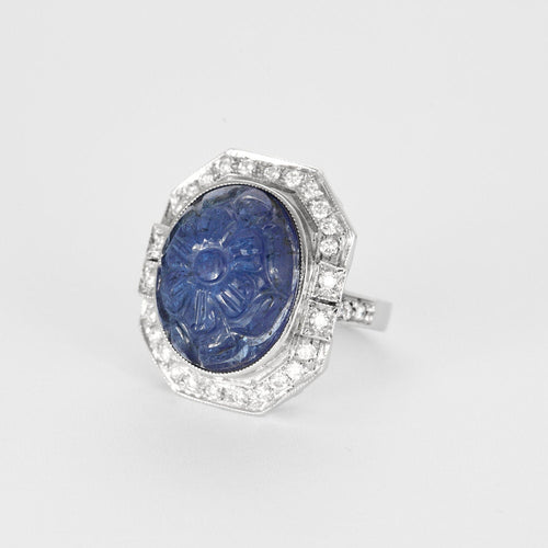 Bague 54.5 BAGUE TANZANITE DIAMANTS 58 Facettes 32300355
