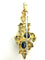 GILBERT ALBERT. Pendentif/broche or jaune, saphirs et diamants