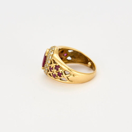 Bague 49 Bague Chevalière rubis, diamants 58 Facettes LP990/13