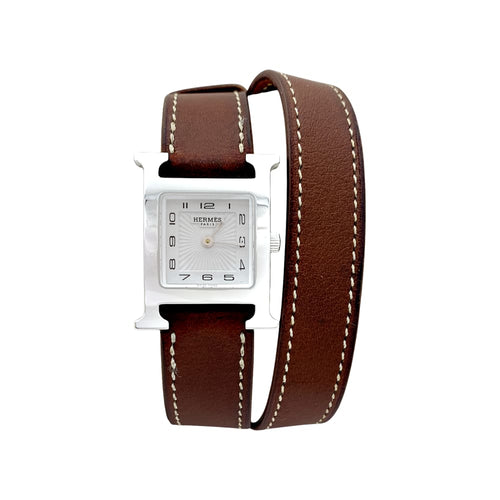 Montre Montre Hermès, "Heure H", acier sur cuir. 58 Facettes 35040