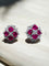 Boucles d'Oreille 8 Rubis Taille "coeur",  Diamants, Or 18 Carat