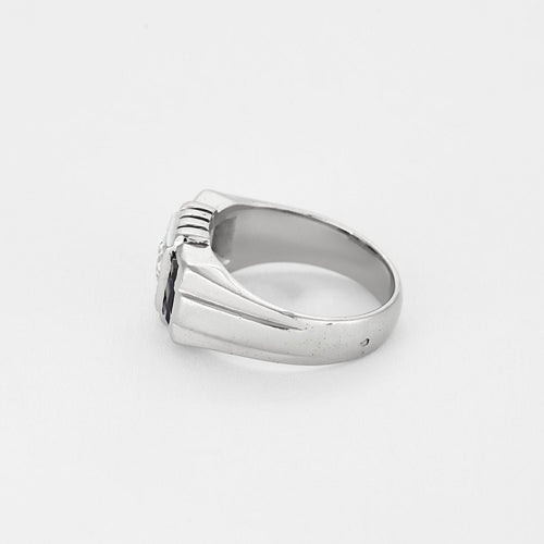 Bague 56 Bague en Or blanc 18k diamants et saphirs 58 Facettes PER0149