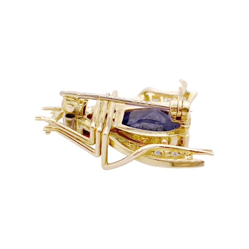 Broche Broche Van Cleef & Arpels, « Abeille », platine, or jaune, saphir, rubis et diamants. 58 Facettes 34982