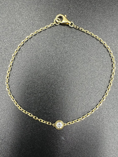 Bracelet CARTIER. Collection "Diamants légers", bracelet or jaune et diamant 58 Facettes