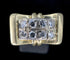 Bague 56.5 Bague modèle Tank d'époque 1940/50 or bicolore diamants 58 Facettes