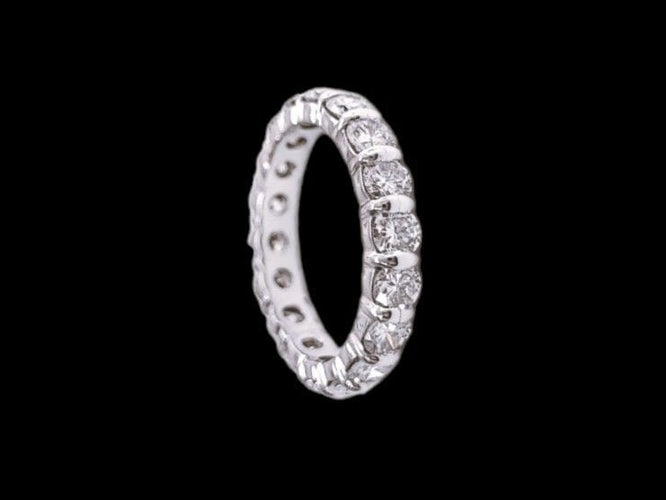 Bague 57.5 Alliance diamant or blanc 58 Facettes ALL.CHIROL-1125
