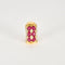 Boucles d'oreilles Demies Créoles Or Jaune Rubis et Diamants 58 Facettes