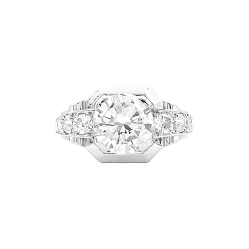 Bague 51 Bague ancienne Art Déco platine, diamants. 58 Facettes 34618
