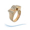 Bague Bague Tank ancienne "pont à livre ouvert "des années 40-50 Diamants Or 18 K 58 Facettes AA 1700
