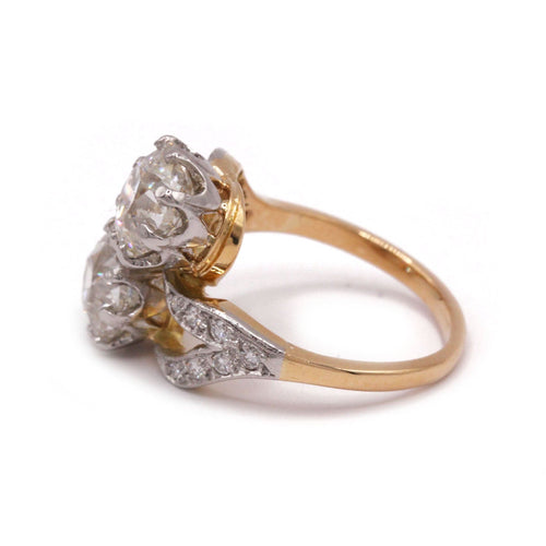 Bague 52 Bague Toi et Moi or jaune et diamants 58 Facettes 1046