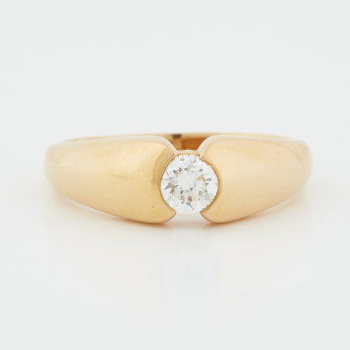 Bague 52 BAGUE DIAMANT OR JAUNE 18 CARATS 58 Facettes RÉF 1039/15