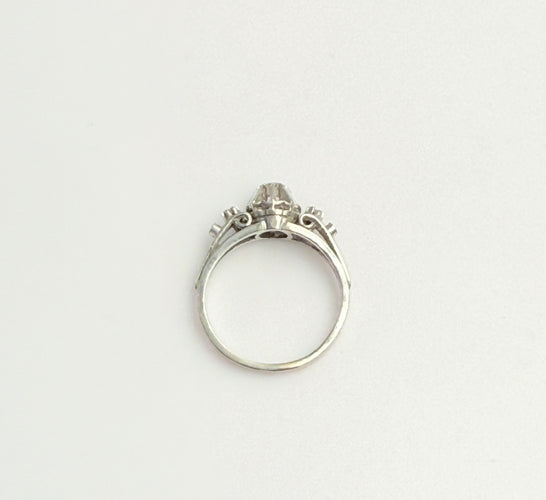 Bague 53 Bague solitaire diamant vintage en or gris 18K 58 Facettes