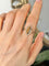 Bague 52 Bague ancienne en or jaune 18k œil de tigre et perles 58 Facettes