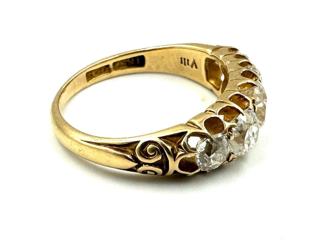 Bague 51 Bague Jarretière fin 19ème or et diamants 58 Facettes