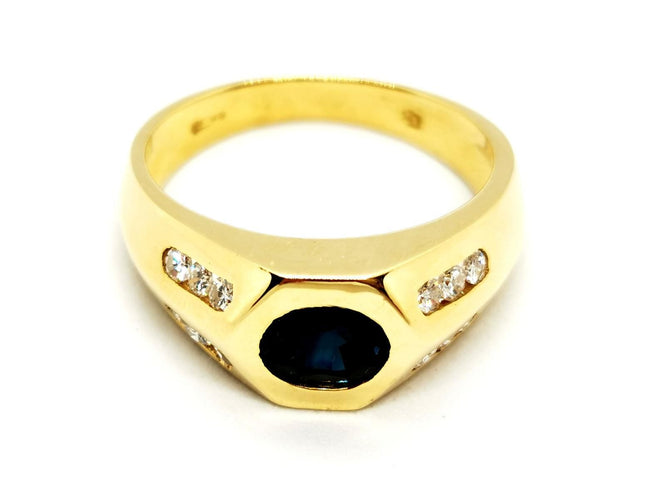 Bague 63 Bague Or jaune Saphir, Diamant 58 Facettes 1242237CN