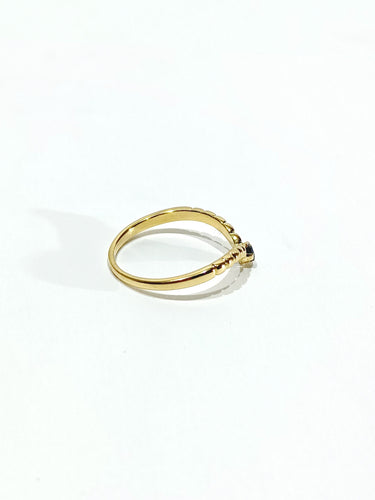 Bague 57.5 Bague or jaune et saphir 58 Facettes