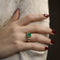 Bague 50.5 Bague Emeraude et diamants baguettes en or jaune 58 Facettes