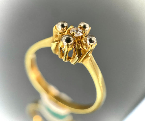 Bague 54 Bague Art Nouveau or jaune diamants 58 Facettes