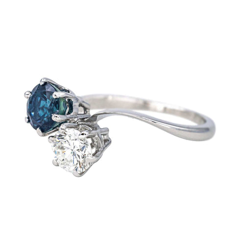52 Bague Toi et moi  Or blanc Diamant, Saphir 58 Facettes 4578562RV