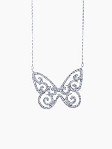 Collier COLLIER PAPILLON OR BLANC 58 Facettes