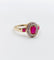 Bague 55 Bague pompadour vintage or jaune, rubis, diamants et de rubis carrés 58 Facettes A05077