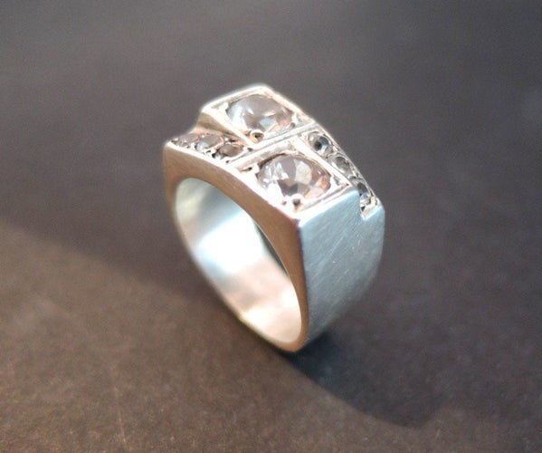 Bague 50 RENE BOIVIN - Bague Chevalière en argent 58 Facettes 1324378