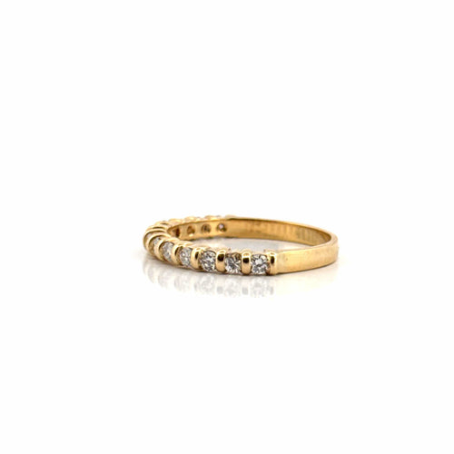 Bague 54 Demi-Alliance or jaune diamants 58 Facettes