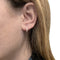 Boucles d'oreilles Paire de petites créoles en or rose, diamants. 58 Facettes 34290