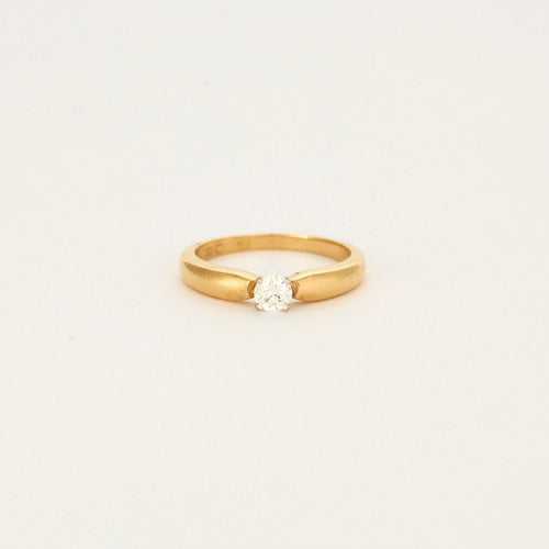 Bague 50 Bague solitaire jonc en or jaune 58 Facettes