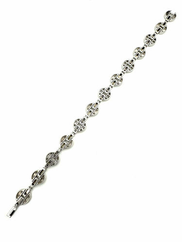 Bracelet CARTIER. Collection "Himalia", bracelet or blanc 18K et diamants 58 Facettes