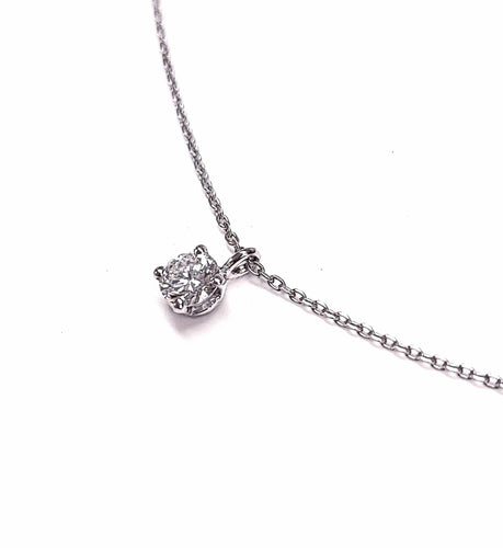 Collier Collier solitaire diamant or blanc 58 Facettes Pend.Dt-FA.27