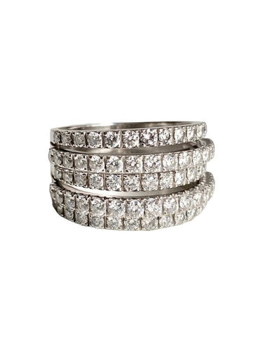 Bague 54 DE BEERS - Bague en or blanc 18k et diamants 58 Facettes