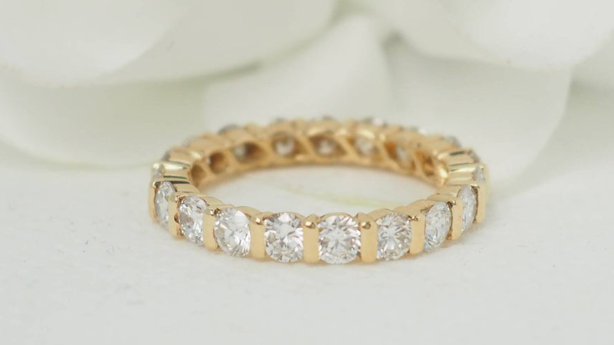 Bague 54 Alliance américaine en or jaune et diamants 58 Facettes 32368