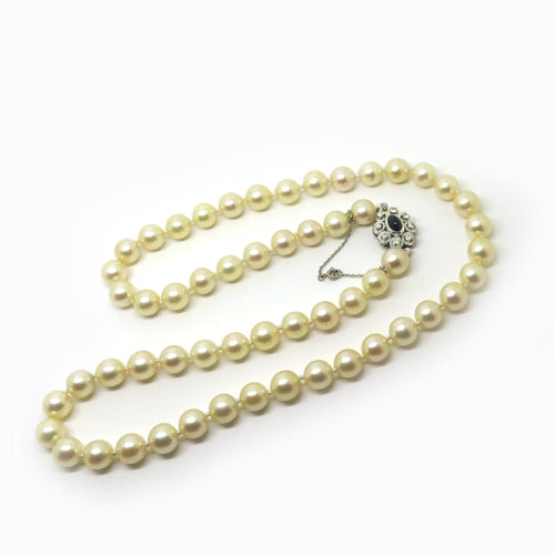 Collier Collier or blanc en perle de culture 58 Facettes