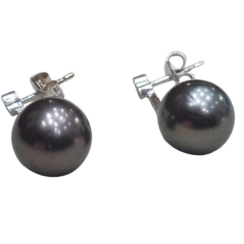 Boucles d'oreilles Boucles d'oreilles - Boucles d'oreilles en perles de Tahiti, or blanc 18 carats et diamants 58 Facettes T163