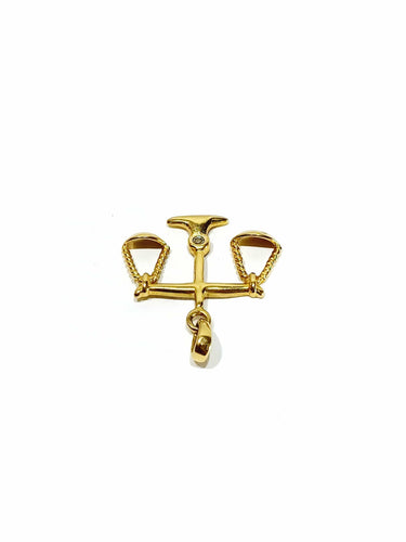 Pendentif Pendentif Justice Balance or jaune diamant 58 Facettes