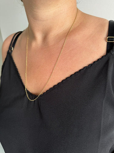 Chaîne or jaune maille forçat 58 Facettes