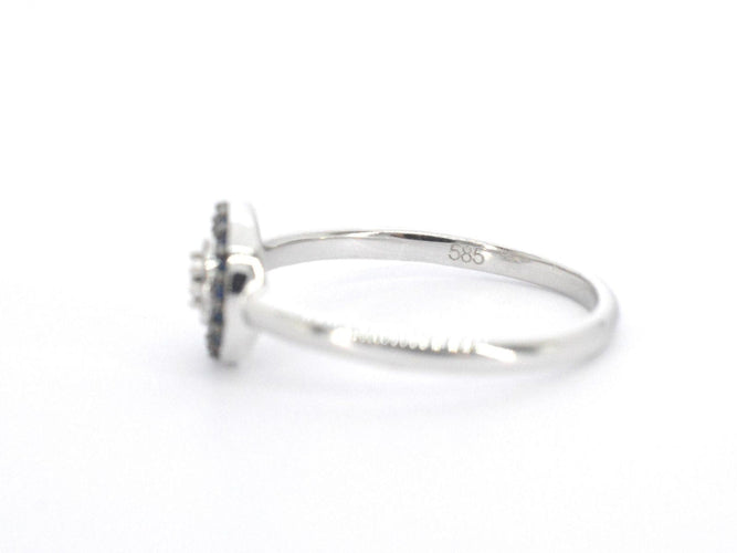 Bague 54 Bague en or blanc avec diamants et saphirs 58 Facettes 2314